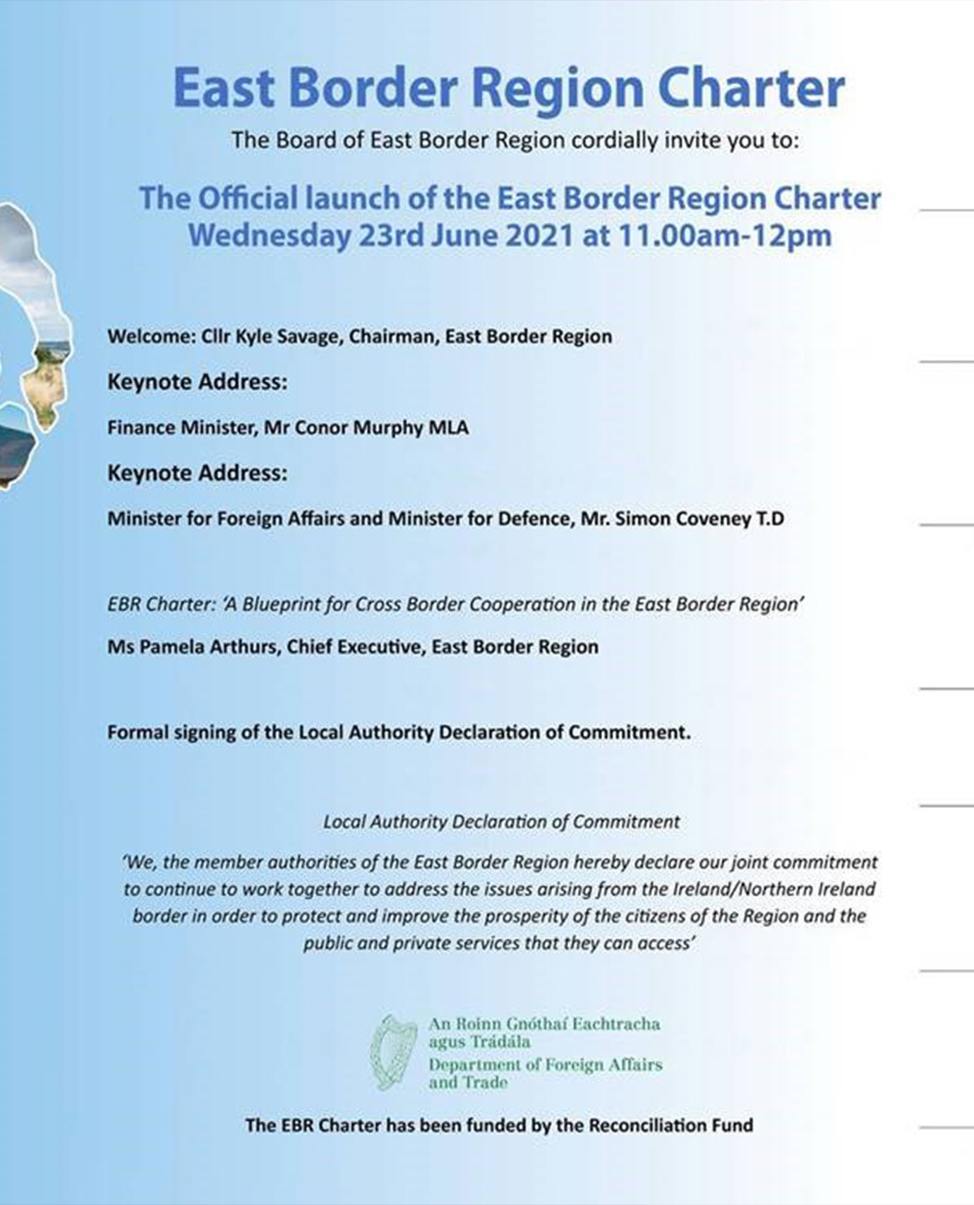 EBR launch Charter ‘A Blueprint for Cross Border Cooperation in the East Border Region’ 